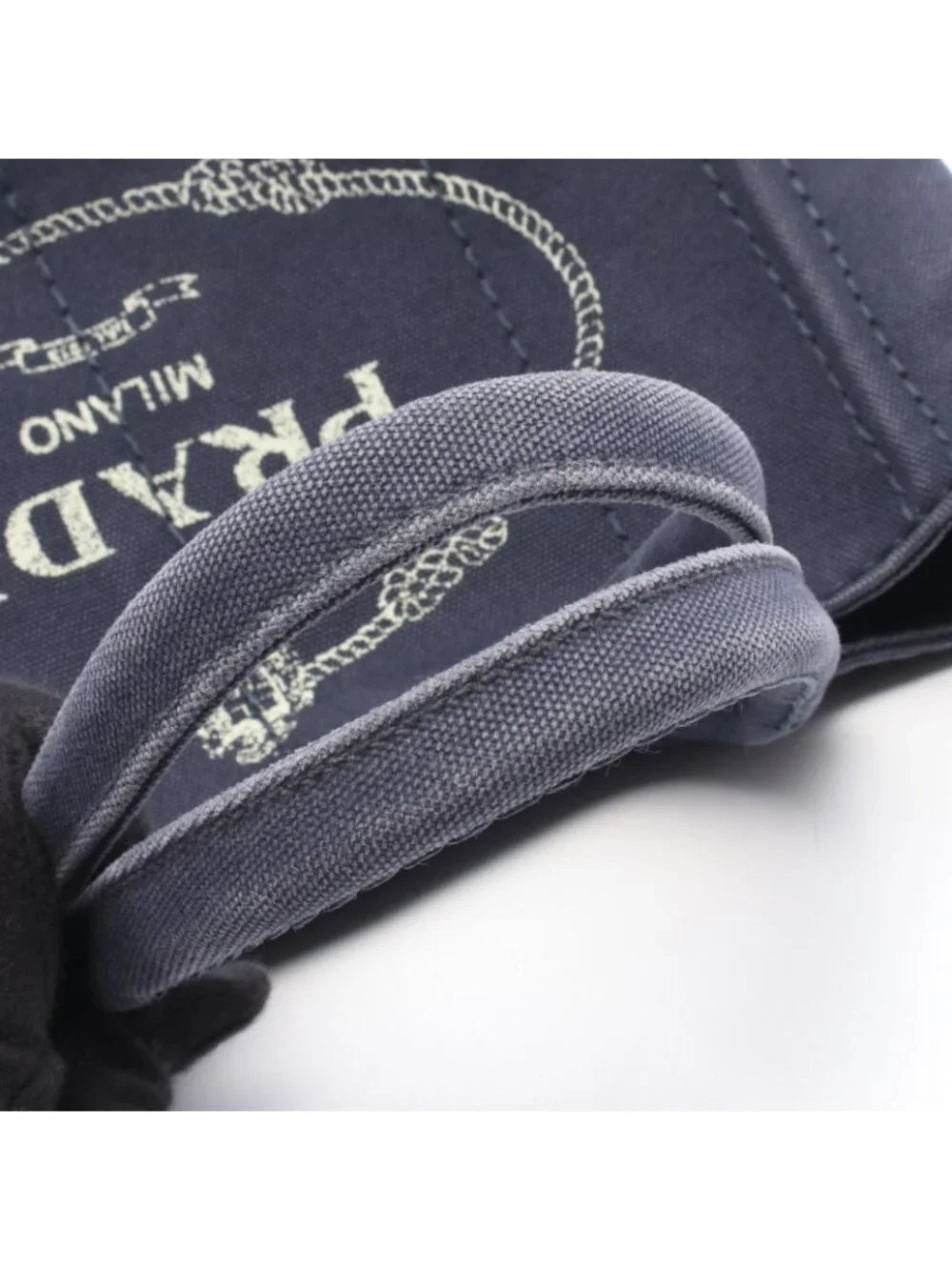 Prada Tote Bag Canapa 2-Way Navy Caviar Leather